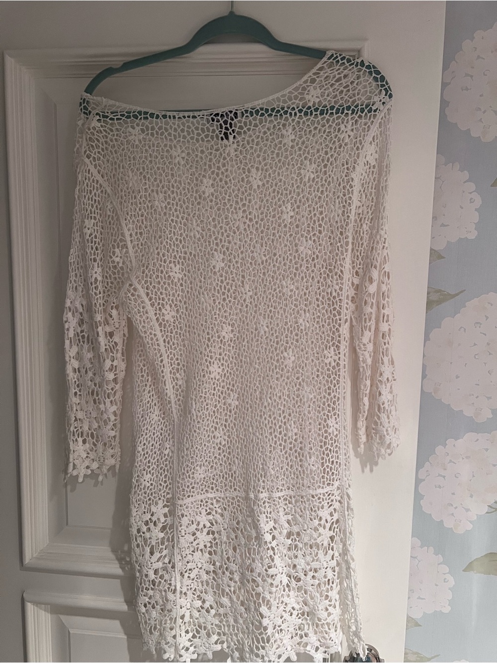 White Crochet Swim Coverup Tunic